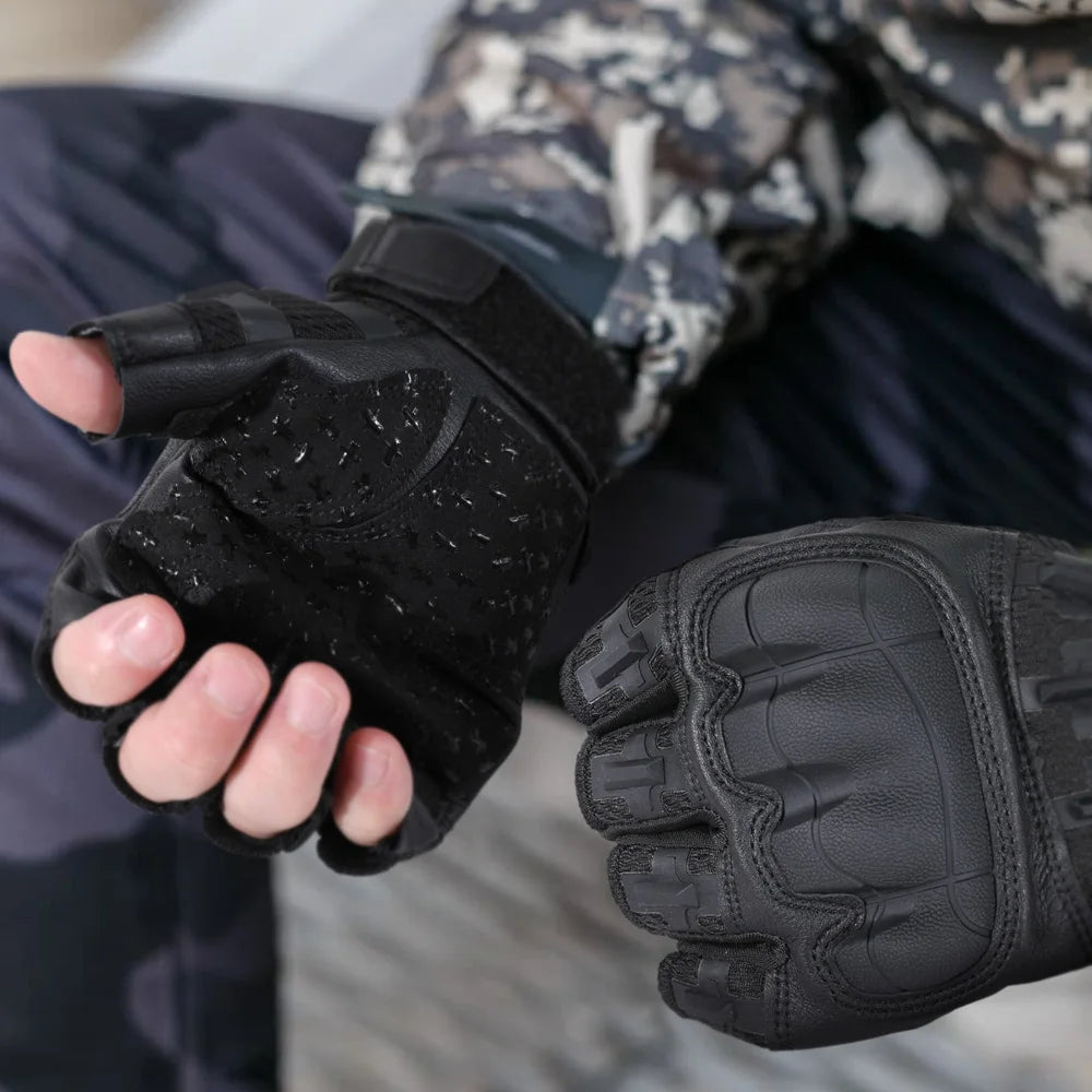 Men Half Finger Gloves Slip Rresistant Wear-resistant Racing Off-road Breathable Motorcycle Bicycle Fingerless Glove Riding Gear