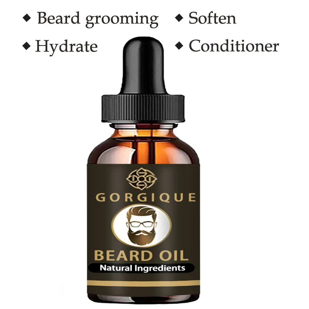 Men Natural Beard Growth Oil Moisturizing Smoothing Hair Growth Tools Dashing Gentlemen Beard Oil Conditioner Beard Care