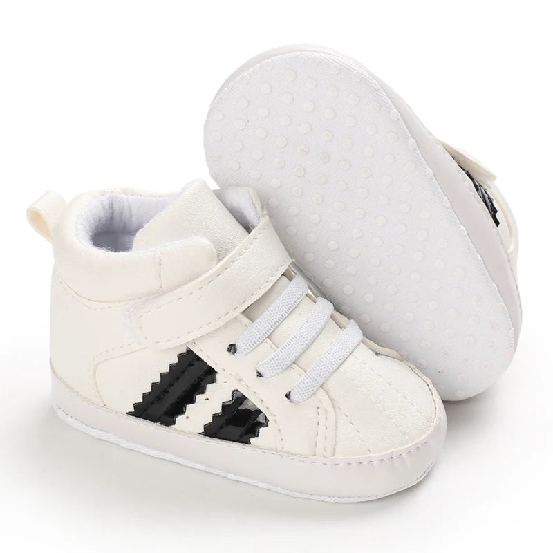 Baby Canvas Classic Casual Shoes Newborn Baby PU Leather Multi-Color Sneakers Non-Slip Cloth Bottom For Boys Girls First Walkers