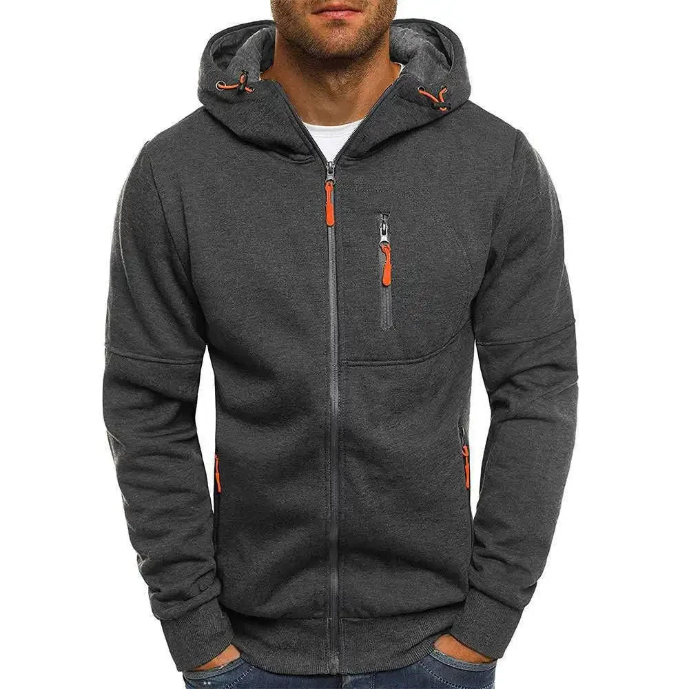 Men's Sweater Cardigan Hooded Jacket Zipper Pocket Jacquard Jacket Sports Fitness Outdoor Leisure Running Solid Color Sportswear