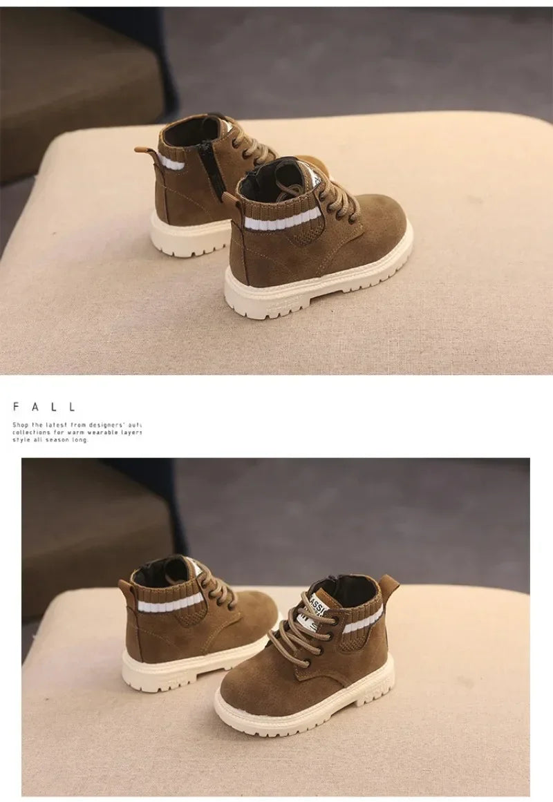 2 Style Inside Material Plush Kids Winter Boots Cotton Fabric Spring Autumn Children Shoes Baby Toddler Boys Girls Boots