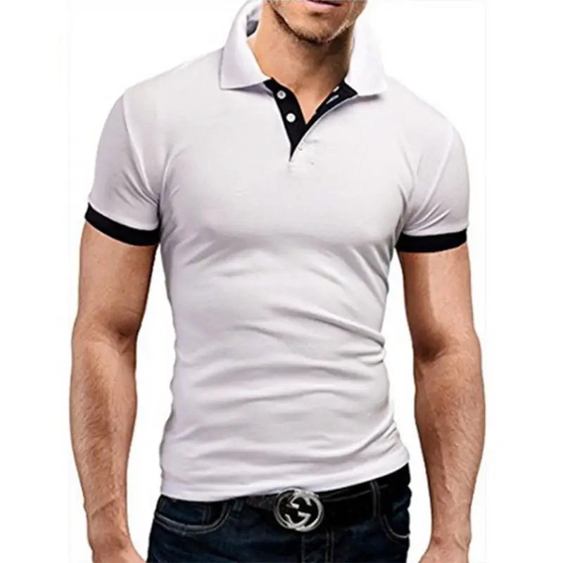 New Polo Shirt Men Summer Stritching Men's Shorts Sleeve Polo Business Casual Contrast Color Men Polos Shirt Tee Brand Clothes