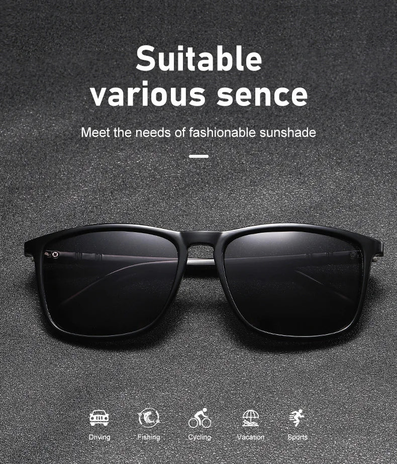 2024 New Polarized Sunglasses Square Frame Classic Fashion Sunglasses for Men and Women Driving Fishing Glasses Cross border