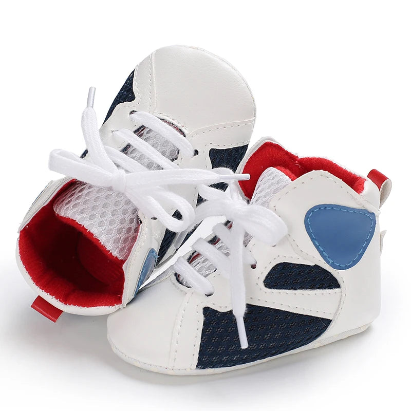 0-18 Months Newborn Baby Shoes for Boys Fashion Basketball Sports Shoes Soft Sole Comfortable Baby Walking Shoes