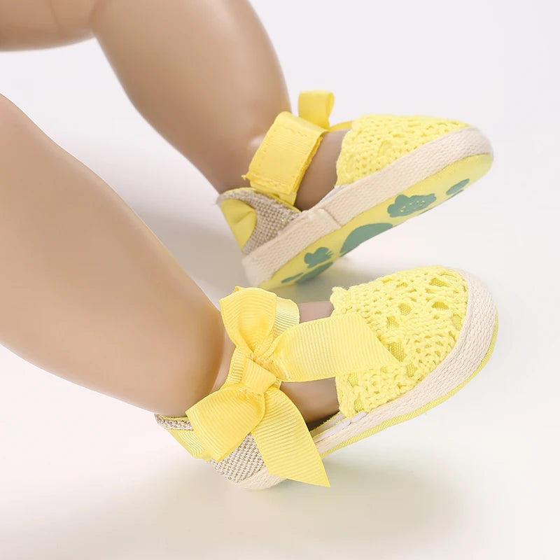 Summer Fashion Baby Shoes 0-18M Girl Baby Bow Casual Sandals Soft Sole Comfortable Baby Walking Shoes