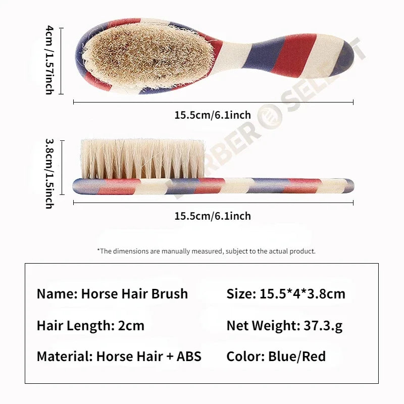 New Professional Barber Shaving Beard Brush Removal Neck Dusting Horse Hair Brushes Face Mustache Salon Cleaning Styling Tools