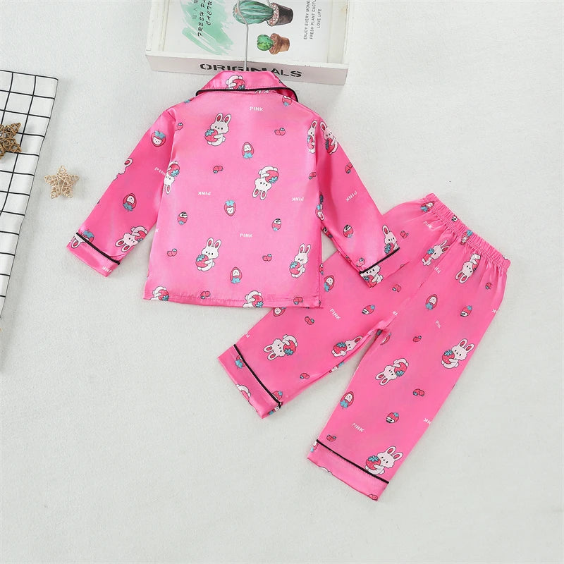 Autumn Baby Girls Clothes Set Children Pajamas Long Sleeved Shirt Pants 2Pcs/Sets Kids Sleepwear Toddler Clothing Infant Costume