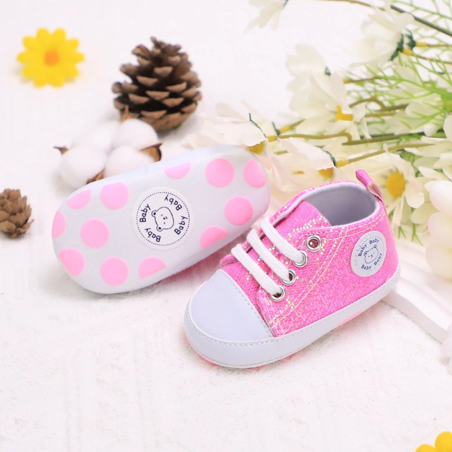 Trendy Comfortable Sequin Sneakers For Baby Boys, Lightweight Non Slip Shoes For Indoor Outdoor Walking, Spring And Autumn