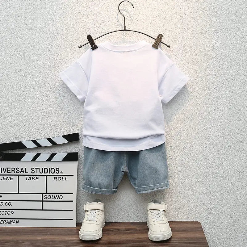 Children Summer Casual Clothes Suit Baby Boys Girls T-Shirt Short Pants 2pcs/sets Kids Infant Coat Toddler Suit 1 2 3 4 5 Years