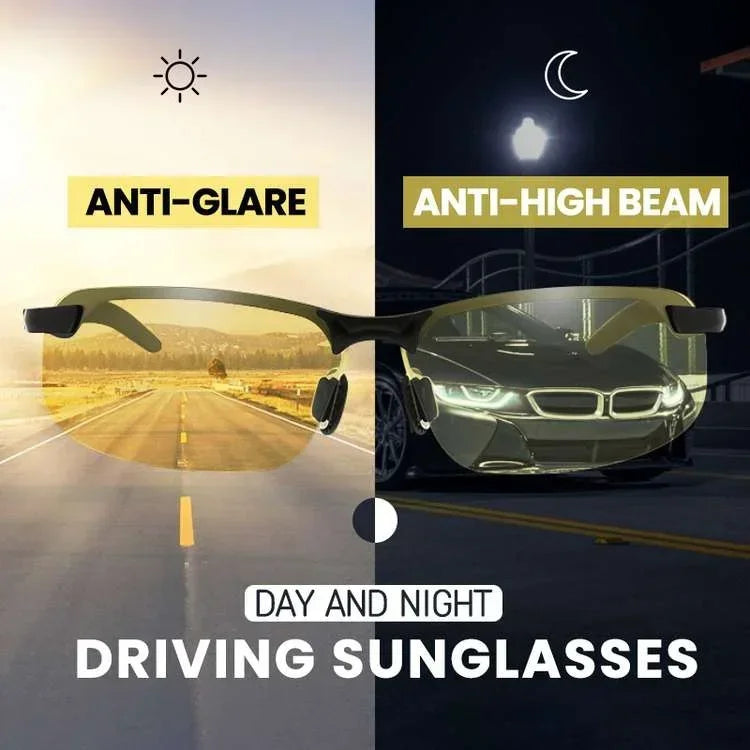 Yellow High-end Night Vision Driving Glasses Unpolarized UV Sunglasses PC Ultralight Driver Mirror Outdoor Driving Goggles Men