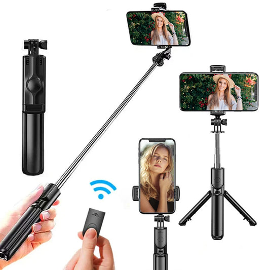 Wireless Selfie Stick Tripod Stand with Light Bluetooth Remote Extendable Tripod for iPhone Mobile Phone Tiktok Live Streaming