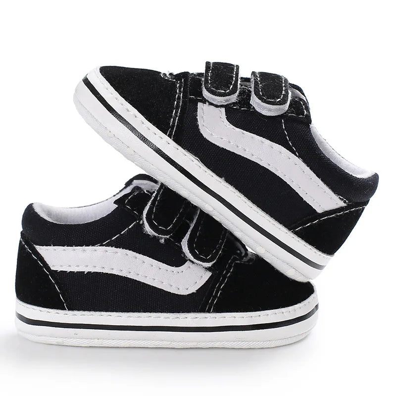 Baby Unisex Canvas Sneakers Classic Stripes Casual Baby Boy Girl Shoes Anti-slip Soft First Walkers Infant Baby Shoes