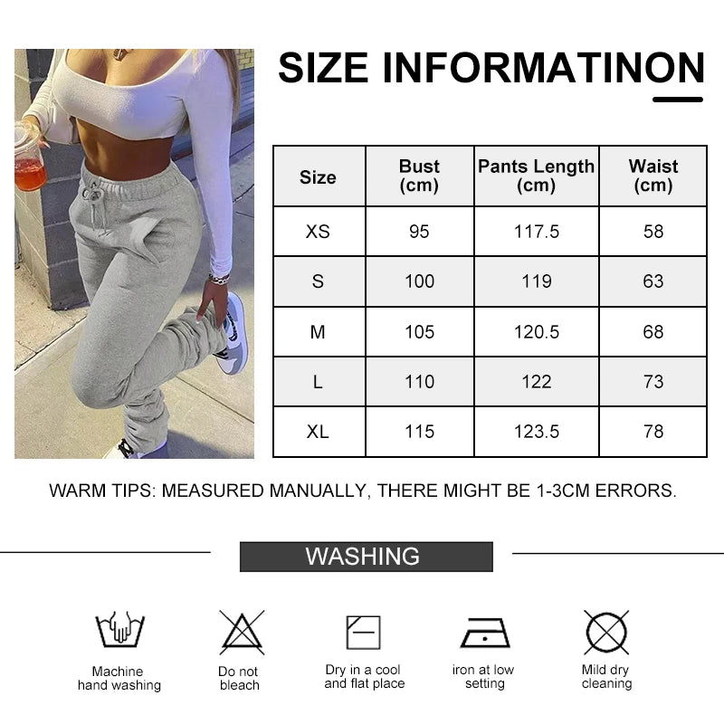 Autumn Winter Women Fashion Pants High Waist Lace Up Thickened Solid Color Casual Sport Jogging Pants for Student Trousers