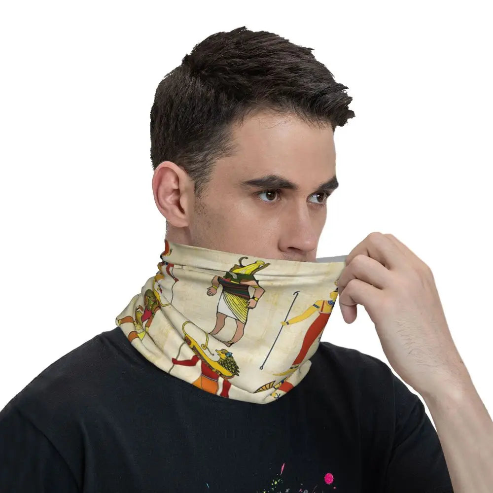 Egyptian Gods And Pharaohs Bandana Neck Gaiter Printed Mask Scarf Multifunction Headwear Running Unisex Adult Winter