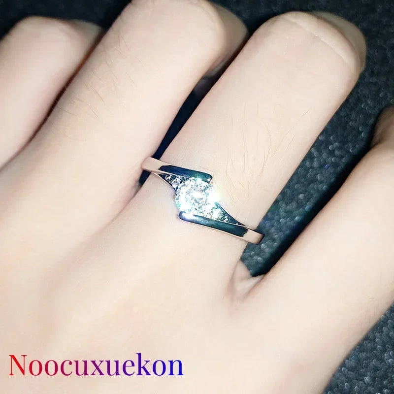 Never Fade White Rhinestone Rings for Women Round Zircon Crystal Rings Bride Promise Engagement Wedding Bands Gift Jewelry