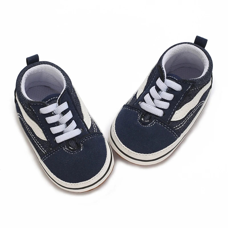 2024 New Baby Canvas Sneakers Anti-slip Soft Plaid Baby Boy Girl Shoes Newborns First Walkers Infant Baby Unisex Casual Shoes