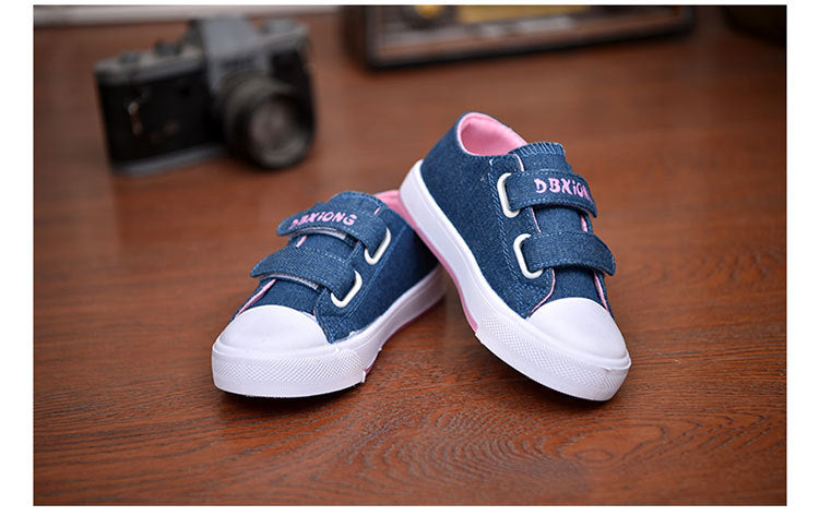 Children Canvas Shoes Soft Bottom Fashion Kids Casual Sports Running Shoes Non-slip Breathable Baby Toddler Flat Sneakers