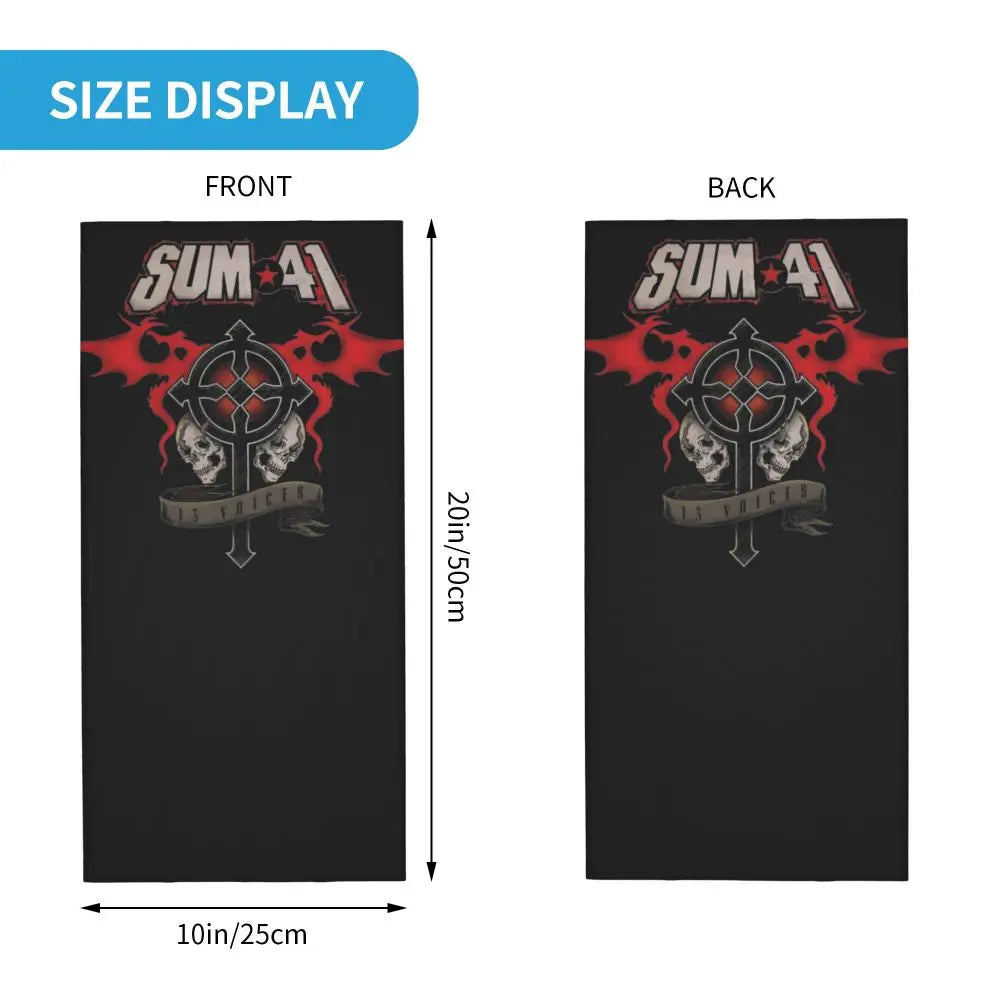 Sum 41 Band Bandana Neck Gaiter Printed Mask Scarf Multifunctional Headwear Running for Men Women Adult Breathable