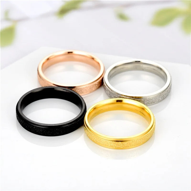 Gold Silver Color Wedding Bands Ring for Women Men Jewelry Stainless Steel Engagement Ring Couple Anniversary Gift anillos