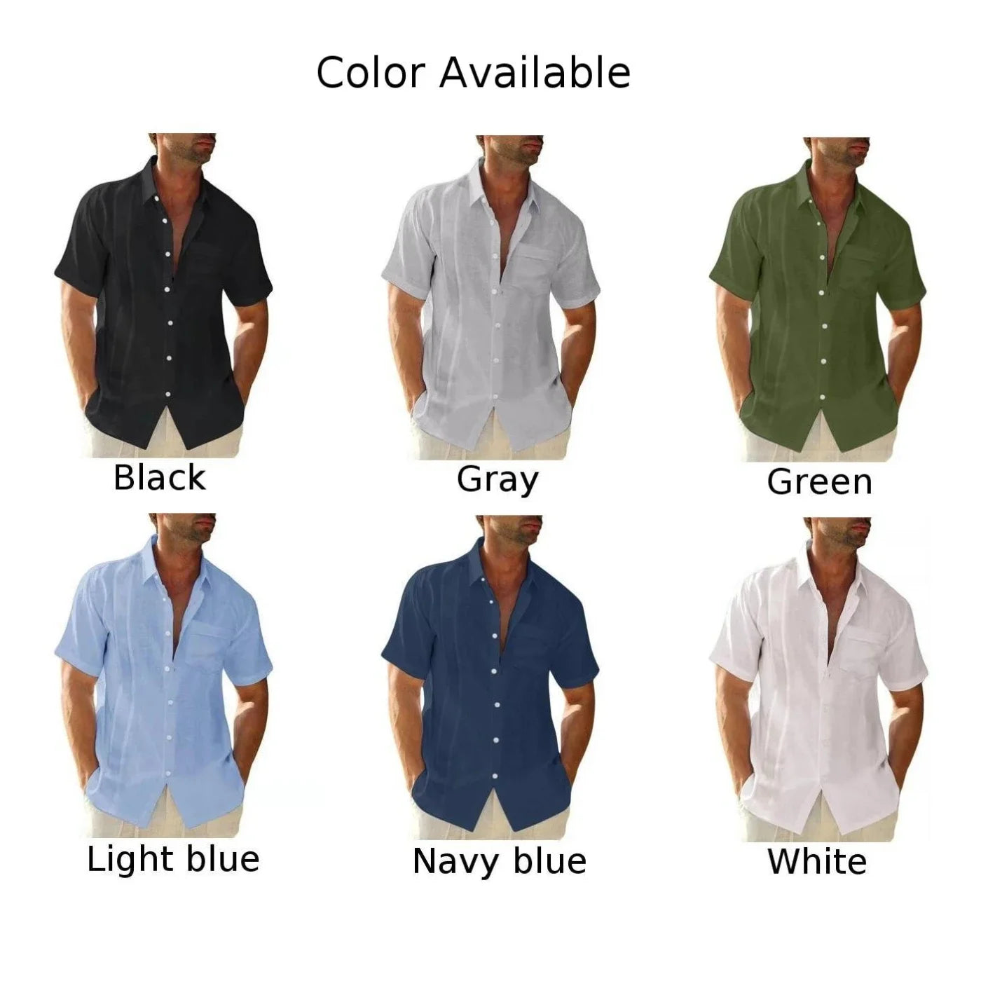 Men Summer Guayabera  Beach Tees Casual Short Sleeve Dress Shirt Blouse Top Men's Summer Dress Shirt Top In Multiple Colors