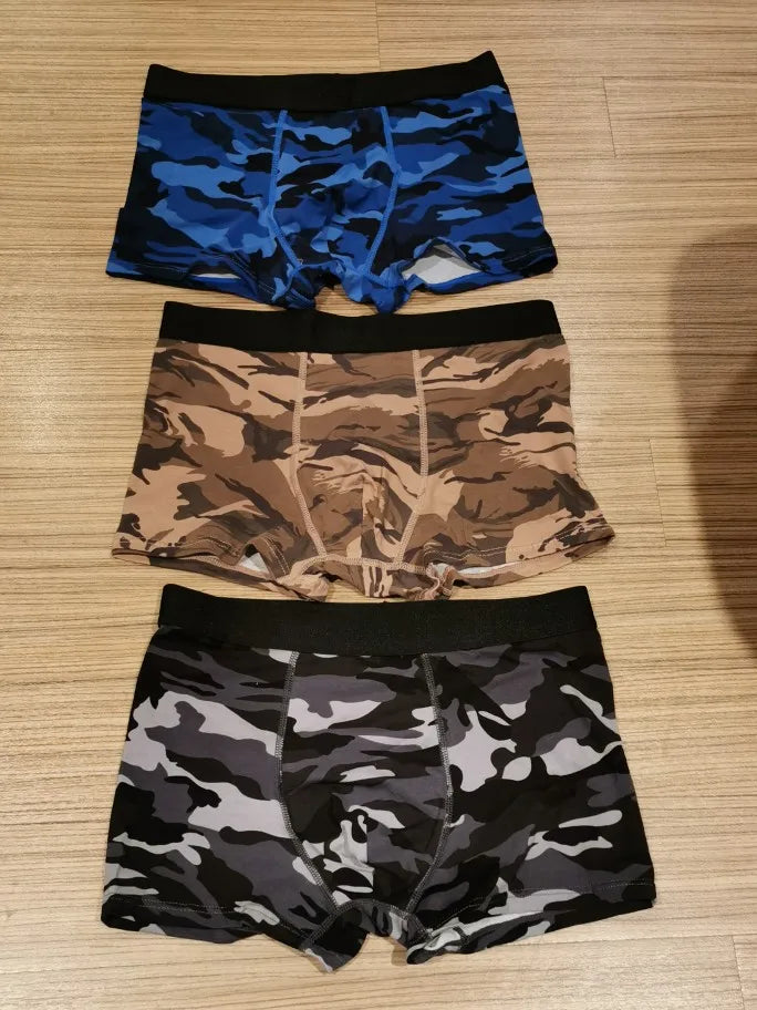 Sports Underwear Boxer Men Military Camouflage Men's Underpants Cotton Shorts Trunks Man Large Size Long Boxers For Men Gift