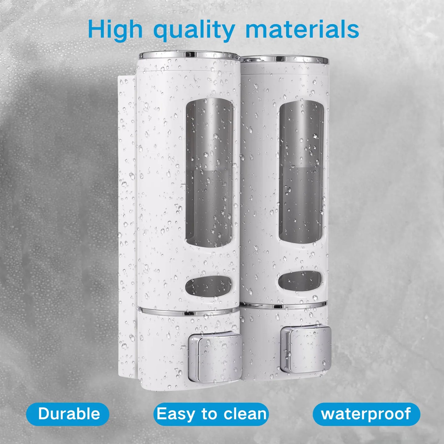 2Pcs/3Pcs 400ml Shower Soap Dispenser Wall Mounted Shampoo and Conditioner Dispenser Adhesive Handwashing Fluid