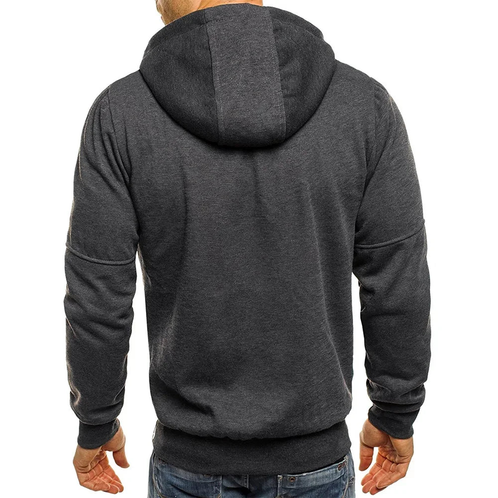 Men's Sweater Cardigan Hooded Jacket Zipper Pocket Jacquard Jacket Sports Fitness Outdoor Leisure Running Solid Color Sportswear