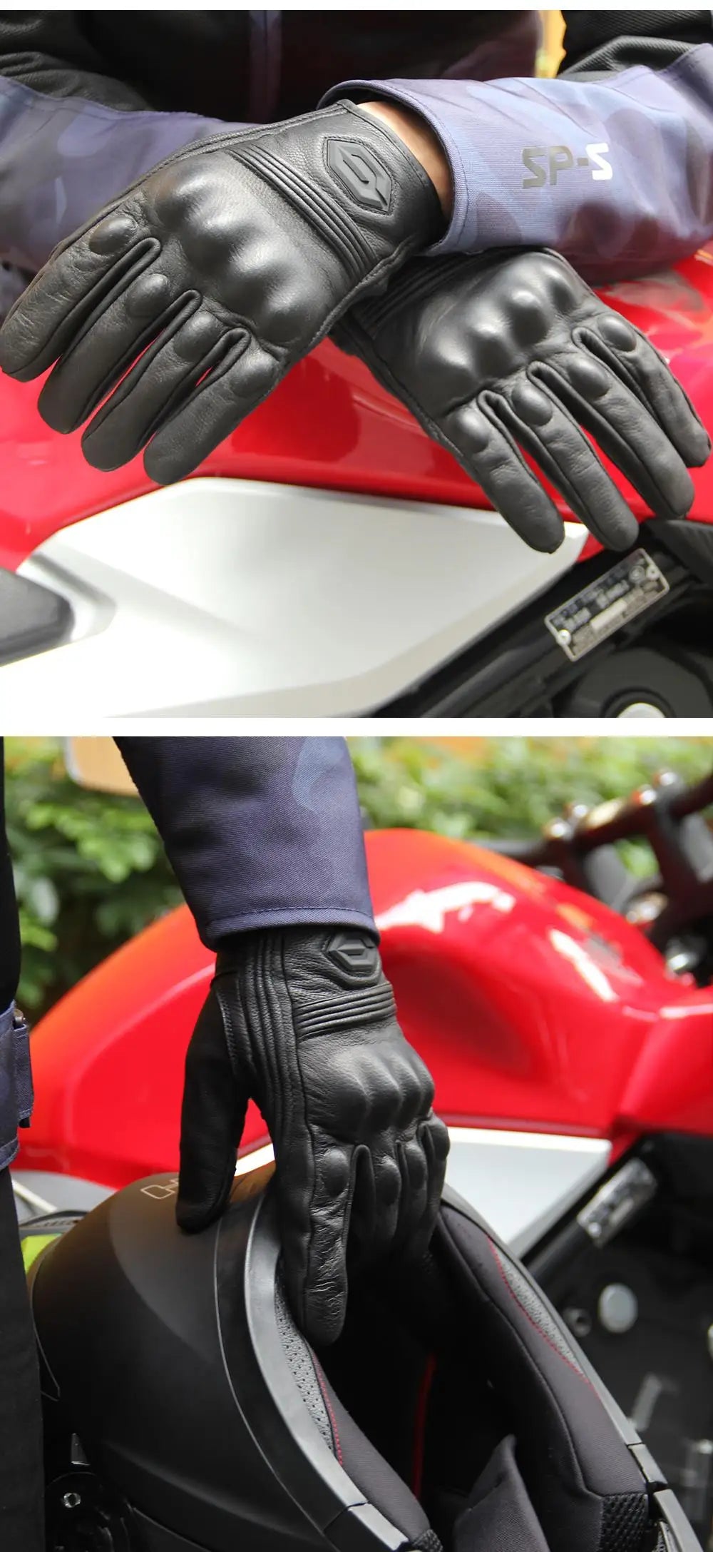 Leather Motorcycle Gloves Summer Motocross Glove Men Retro Biker Cycling Women Motorcyclist Protected Cycling Glove