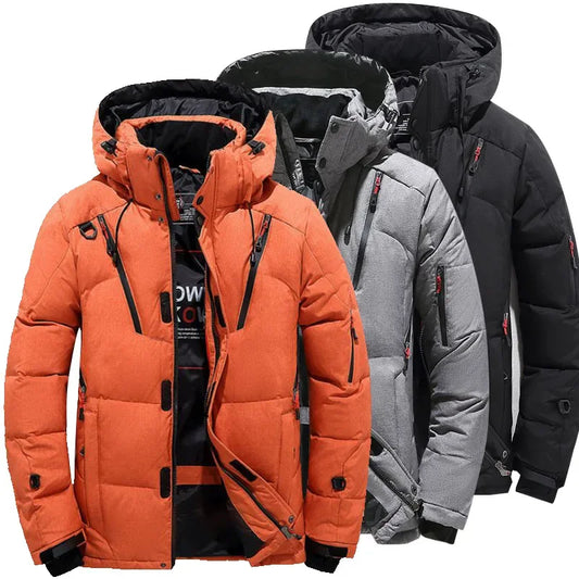 Thick Down Jacket with Collar for Men, Warm Parka, Casual Coat, Waterproof, Winter,-30 Degrees, Size 5XL