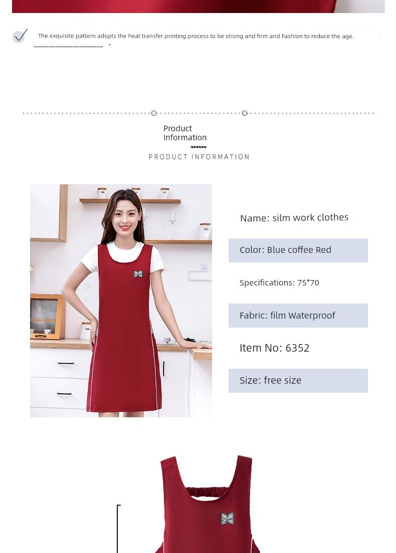 Fashion Waist-Controlled Oil-Proof Household Catering Printed Apron