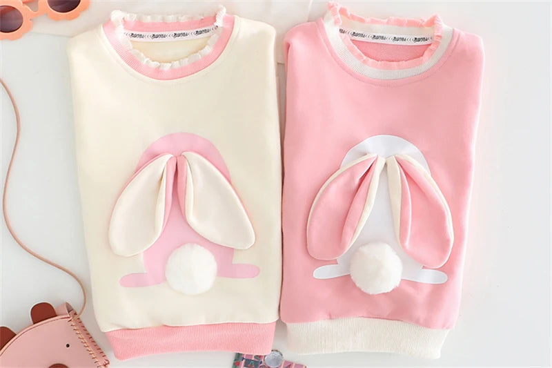 Children Clothing Sets Autumn Baby Girls Cute Cartoon Rabbit T Shirt Pants Toddler Kids Tracksuit Infant Clothes Outfits