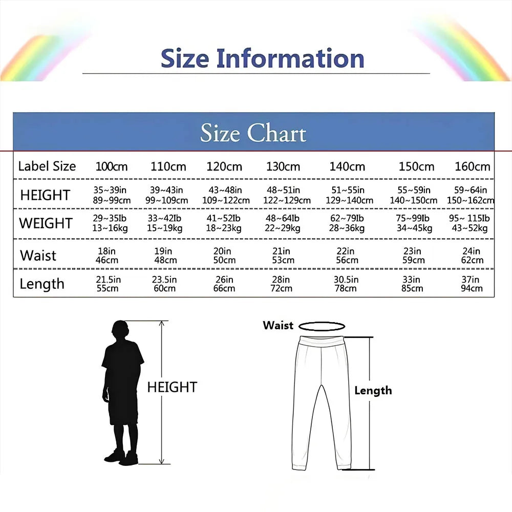 FCartoon Anime Tiggo Printed Children's Pants Casual Sports Kid Clothing Outdoor Street Trouser Boys Autumn/Winter Wear 2024