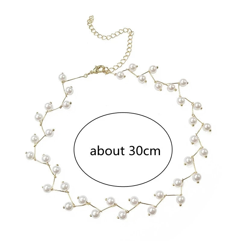 Fashion Imitation Pearl Choker Fairy Women Necklaces Korean New Pearl Pendants Collar Trend Neck Jewelry Party Neck Decoration