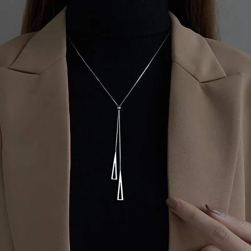 2024 Popular Geometric Sweater Box Chain Female  Long Necklace For Women Adjustable Fine Jewelry Wedding Party Birthday Gifts