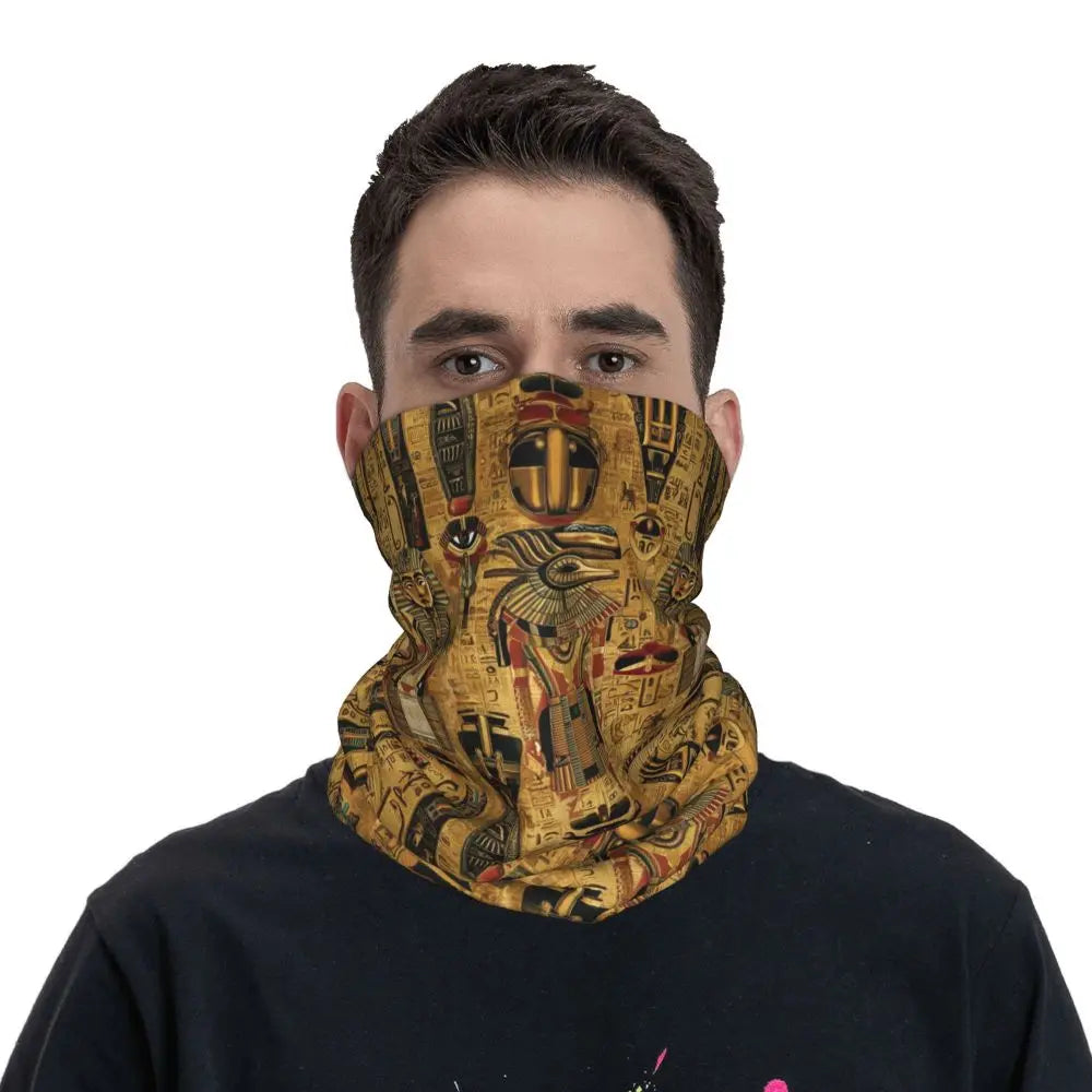 Egyptian Gods And Pharaohs Bandana Neck Gaiter Printed Mask Scarf Multifunction Headwear Running Unisex Adult Winter