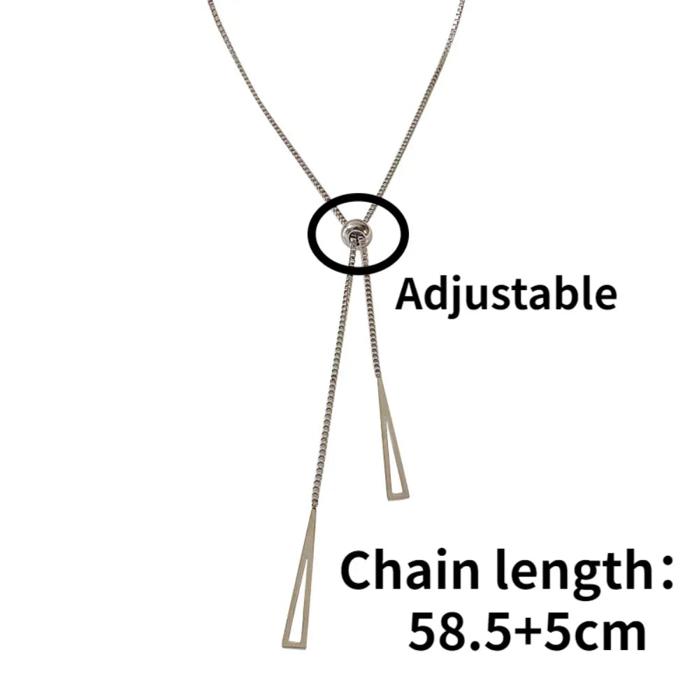 2024 Popular Geometric Sweater Box Chain Female  Long Necklace For Women Adjustable Fine Jewelry Wedding Party Birthday Gifts