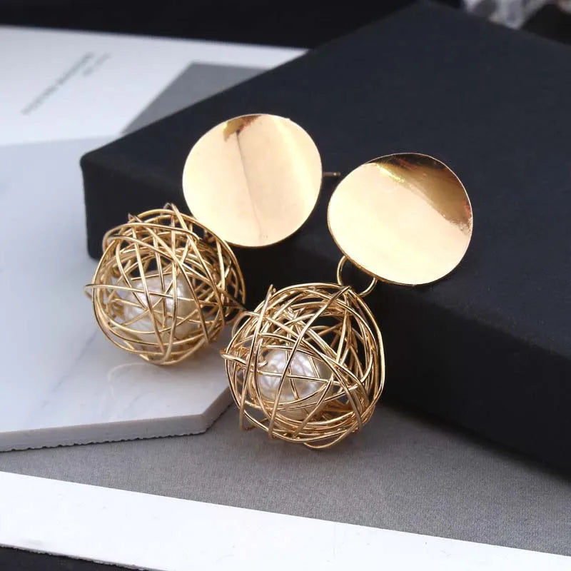 2019 Fashion Statement Earrings 2018 Ball Geometric Earrings For Women Hanging Dangle Earrings Drop Earring Modern Jewelry