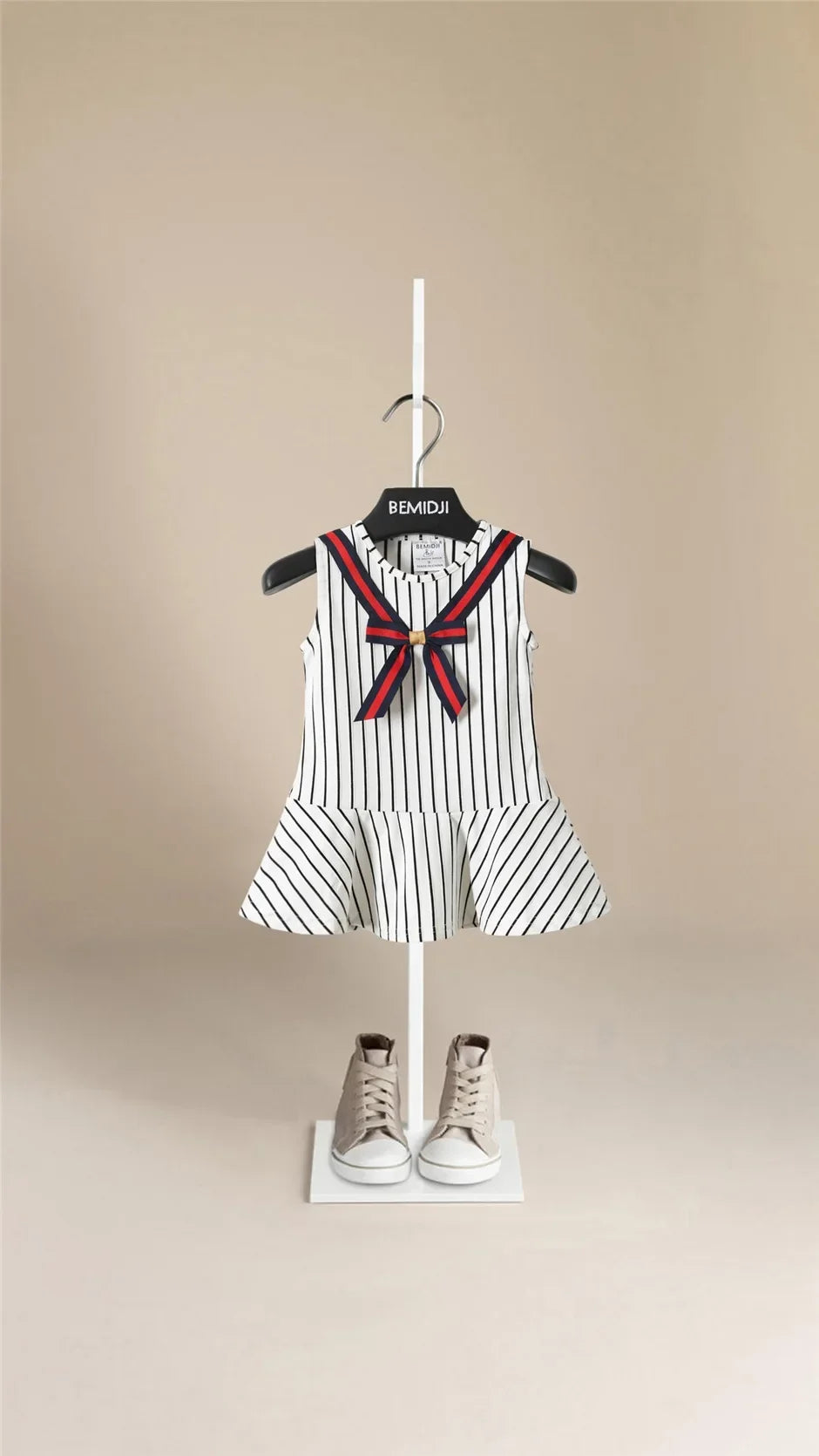 Baby Girl Dress Summer Toddler Kids Dress Baby Striped Dresses Navy Bow Children Birthday Party Dress Baby Girl Clothes 1-6Y