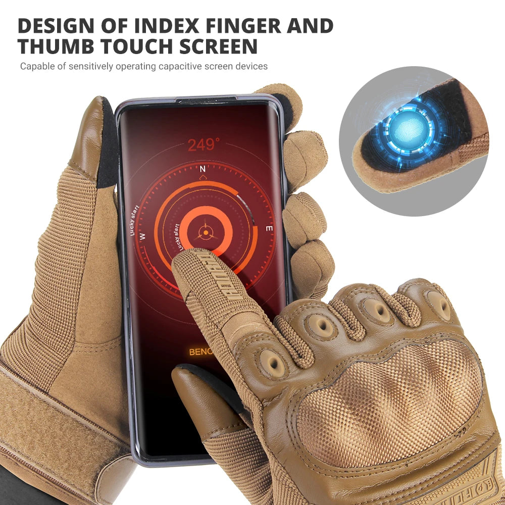 Full Finger Racing Motorcycle Gloves Touchscreen Antiskid Wearable Large Size XXL Black Moto Motocross Tactical Gloves Men Women