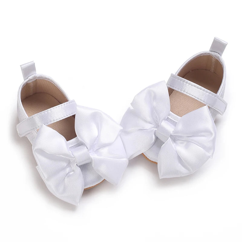 New Western-style Bow Princess Shoes For Infants And Young Children Aged 0-18 Months Soft And Non Slip Walking Shoes