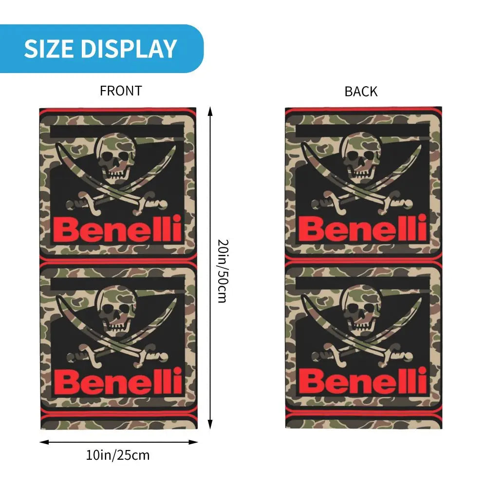 BENELLI MOTORCYCLE DESIGNS Bandana Neck Gaiter Printed Mask Scarf Multi-use Balaclava Hiking for Men Women Adult Breathable