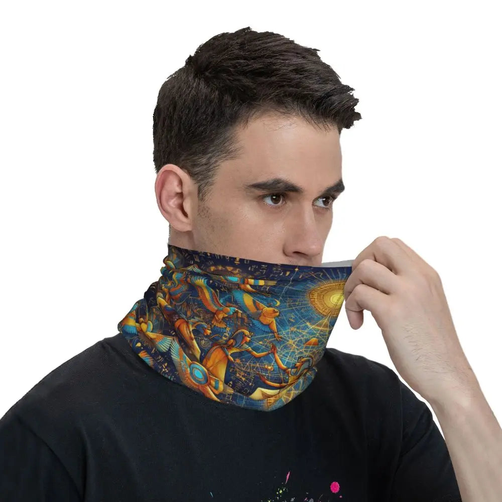 Egyptian Gods And Pharaohs Bandana Neck Gaiter Printed Mask Scarf Multifunction Headwear Running Unisex Adult Winter