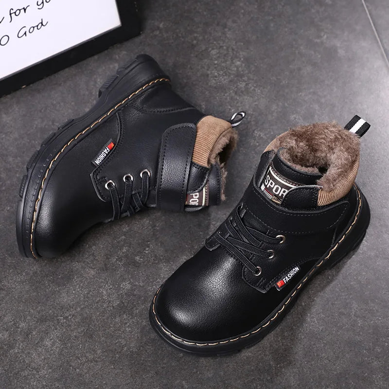 2024 New Children Snow Boots Warm Non-slip Shoes For Boys Girls Brand Boots Comfort Baby Plush Boots Fashion Sneakers