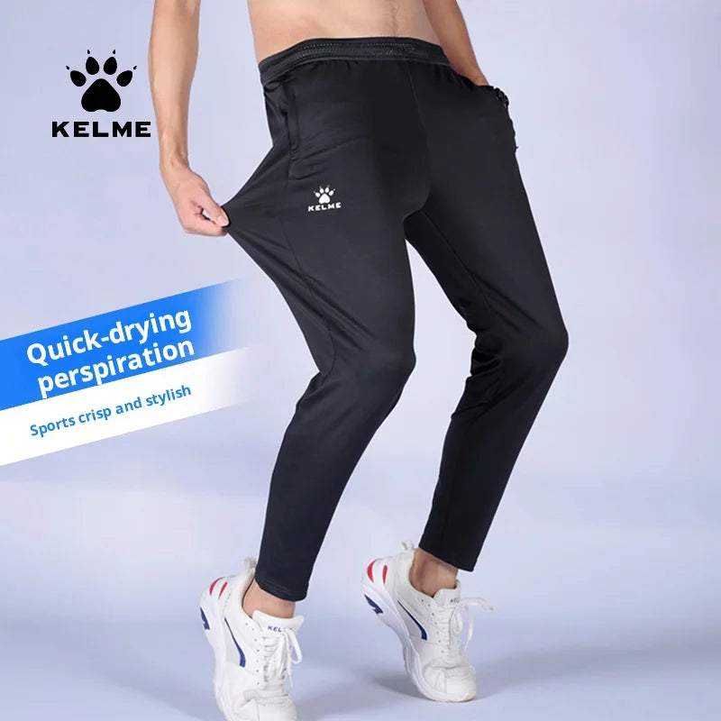 KELMECarme Men's Slim Stretch Sports Trousers Football Training Skinny Pants Adult and Children Running Pants