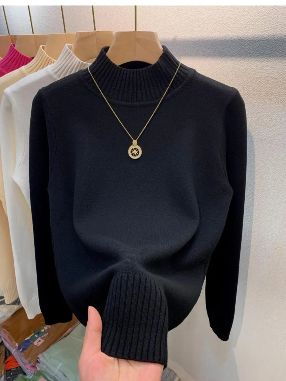 Candy Color Half Turtleneck Sweater Pullover Women Fall Winter Slim Soft Knitwear Jumper Korean Casual Warm Knit Long Sleeve Top