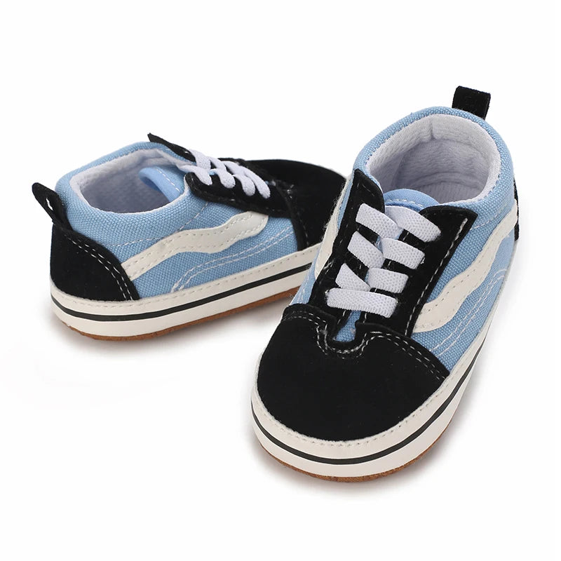 2024 New Baby Canvas Sneakers Anti-slip Soft Plaid Baby Boy Girl Shoes Newborns First Walkers Infant Baby Unisex Casual Shoes