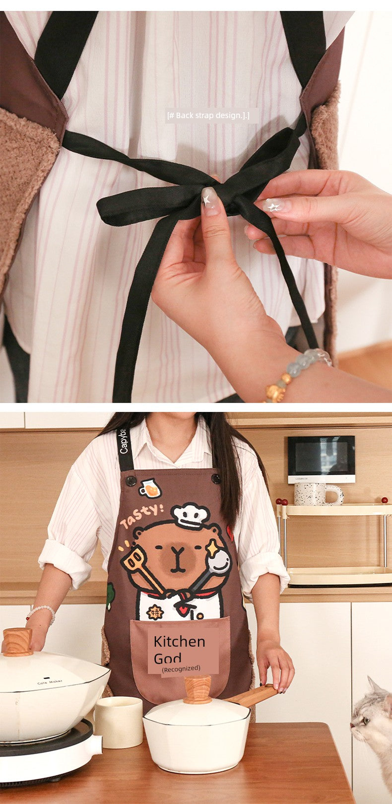 Cartoon Household Erasable Hand Anti-Dirty Multi-Functional Aprons