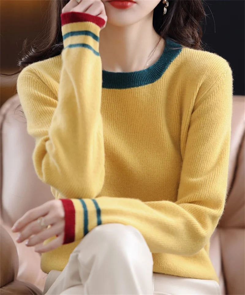 Women Sweater Spring Autumn Knitted Pullovers O-neck Slim Fit Bottoming Shirts Solid Soft Knitwear Jumpers Basic Sweaters