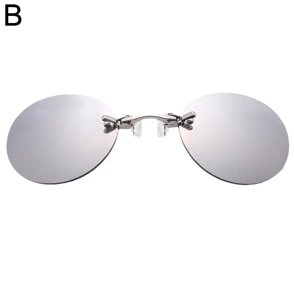 Clip On Nose Glasses Round Rimless Matrix Morpheus Sunglasses Mini Frameless Vintage Men Eyeglasses