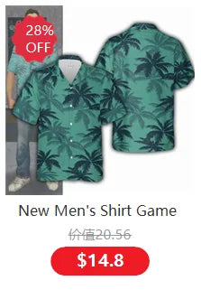 Hawaiian Shirts for Men Cool Bohemia Style Short Sleeve Black and White hirts Cool Summer Creative Tops Vintage Breathable